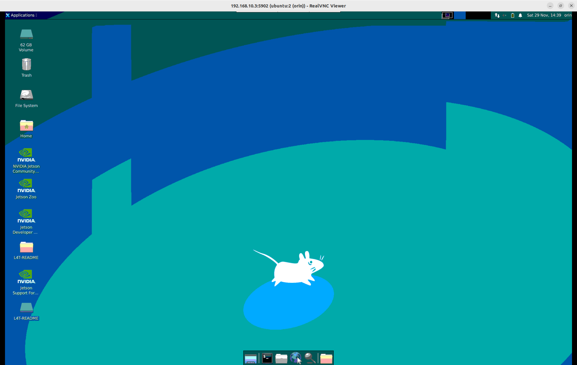 VNC 접속 성공 화면